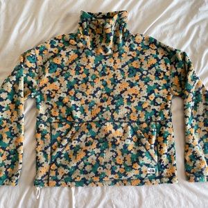 North face fleece funnel neck crew sweater